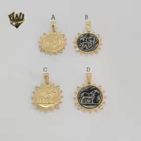 (1-2378) Gold Laminate - Animal Medal Pendants  - BGF