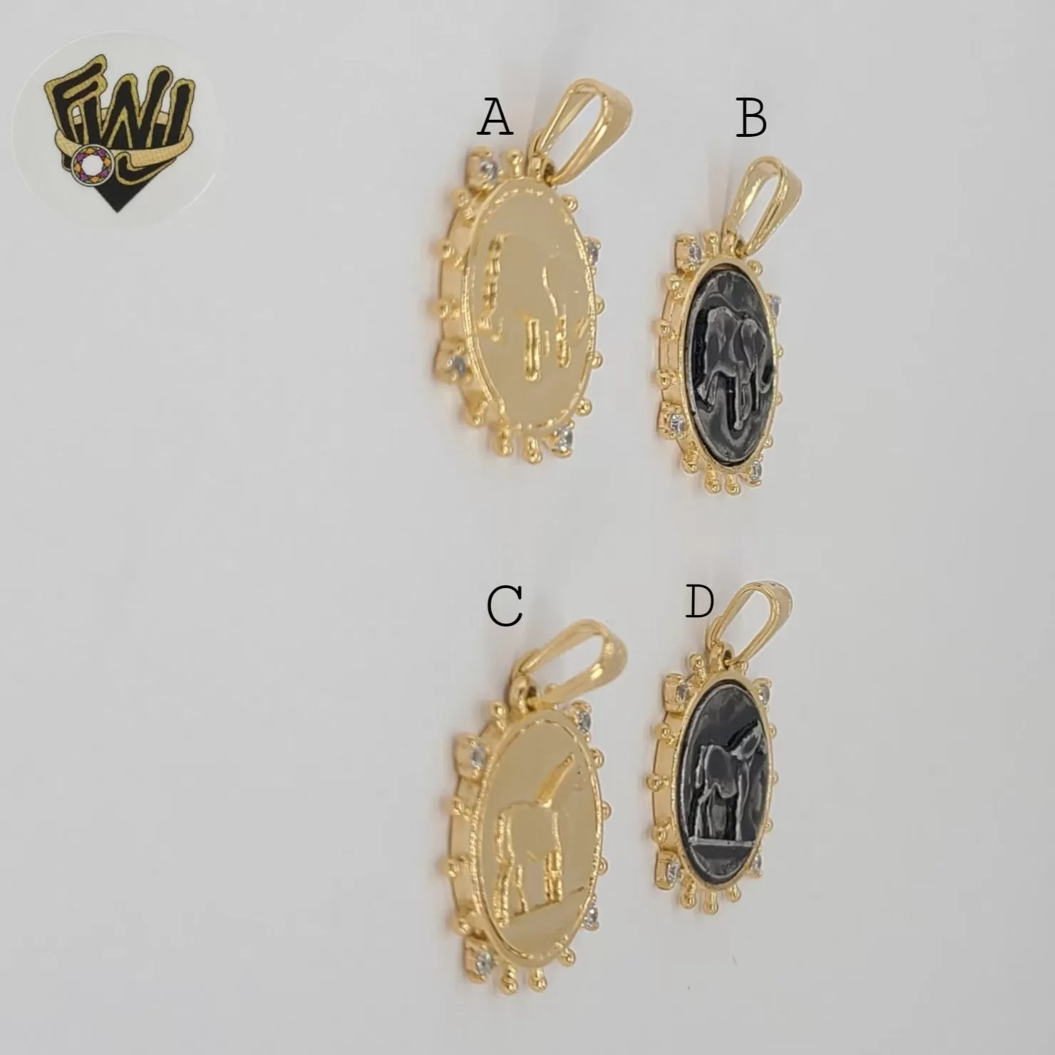 (1-2378) Gold Laminate - Animal Medal Pendants  - BGF