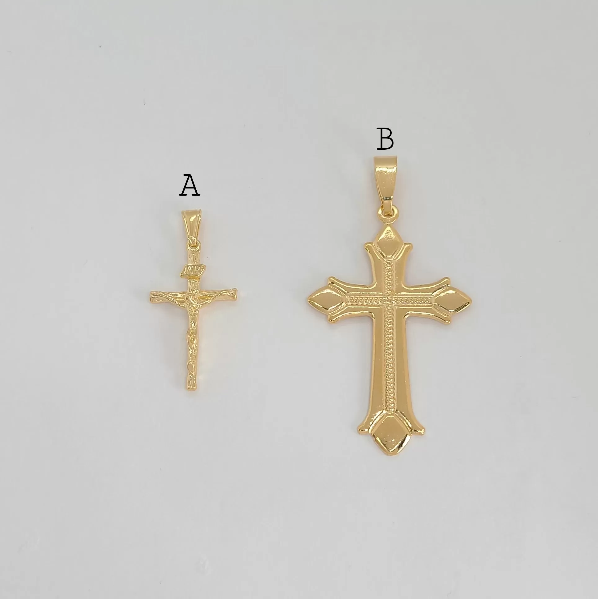 (1-2420-1) Gold Laminate - Cross Pendants - BGF