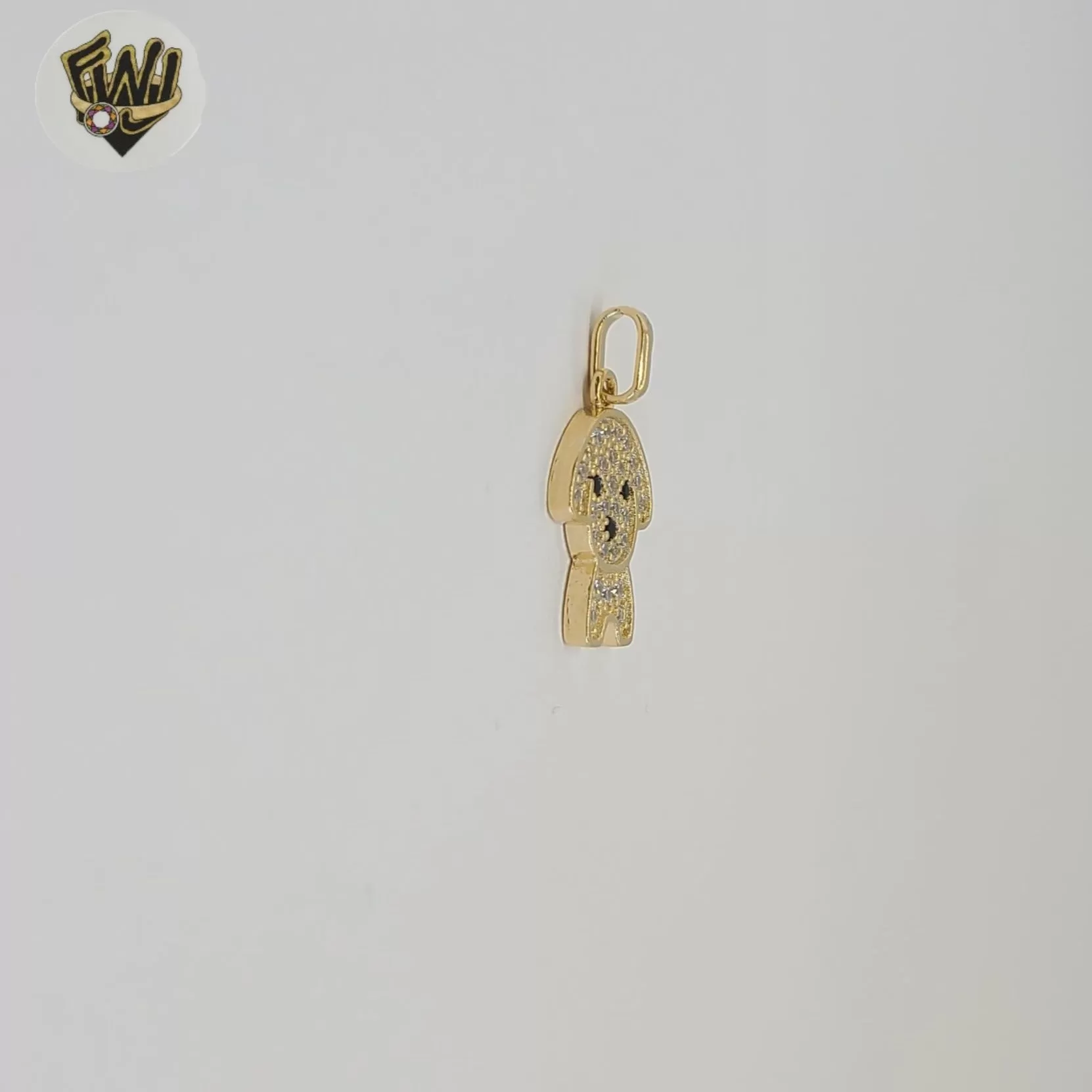 (1-2443-2) Gold Laminate - Dog Zircon Pendant - BGF