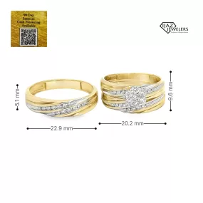 10K Gold 0.50 Diamond His And Hers Wedding Trio Set