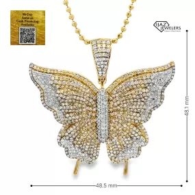 10K Gold 4.20 CTW Diamond Butterfly Charm