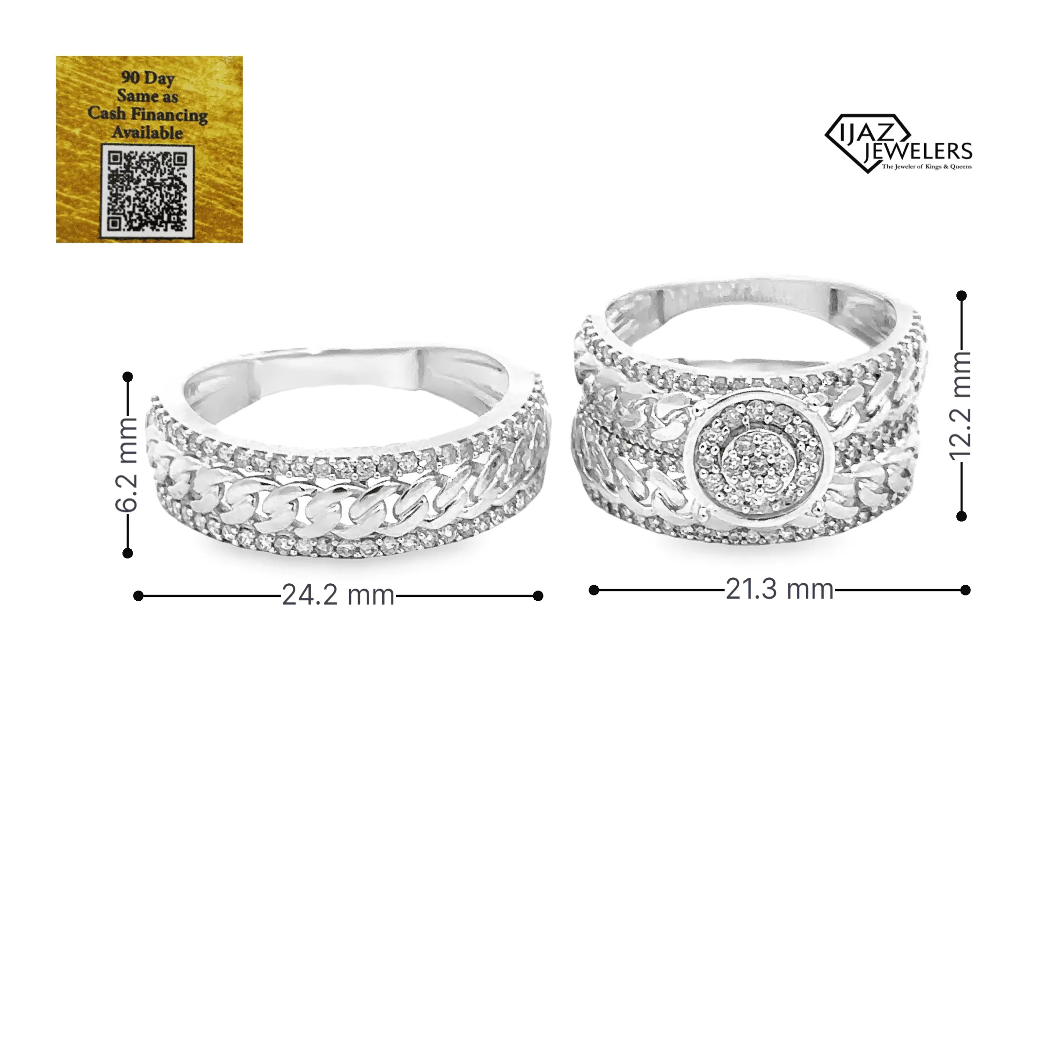 10K White Gold 1.25 CTW Diamond Wedding Trio Set