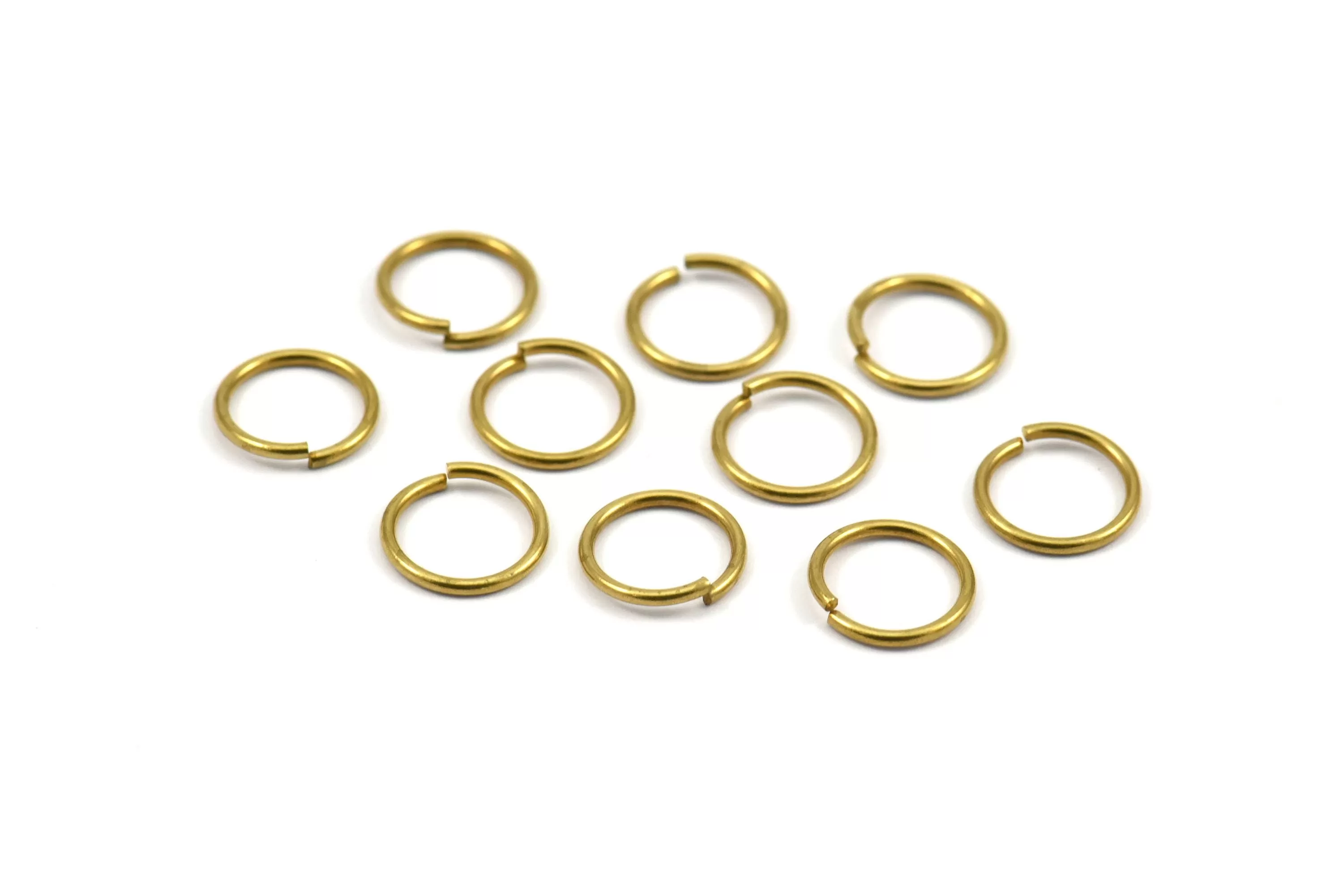 10mm Jump Ring - 250 Raw Brass Jump Rings (10x1mm) A0372