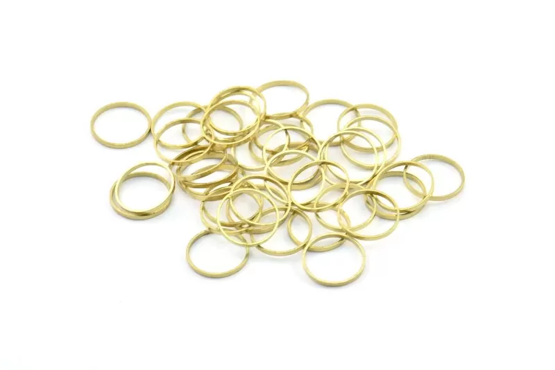 12mm Brass Rings, 50 Raw Brass Rings, Connectors (12mm) A0625