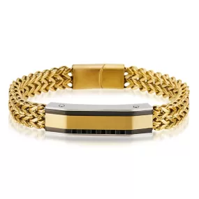 14K Gold-Plated Stainless-Steel Cuban Link Bar Bracelet