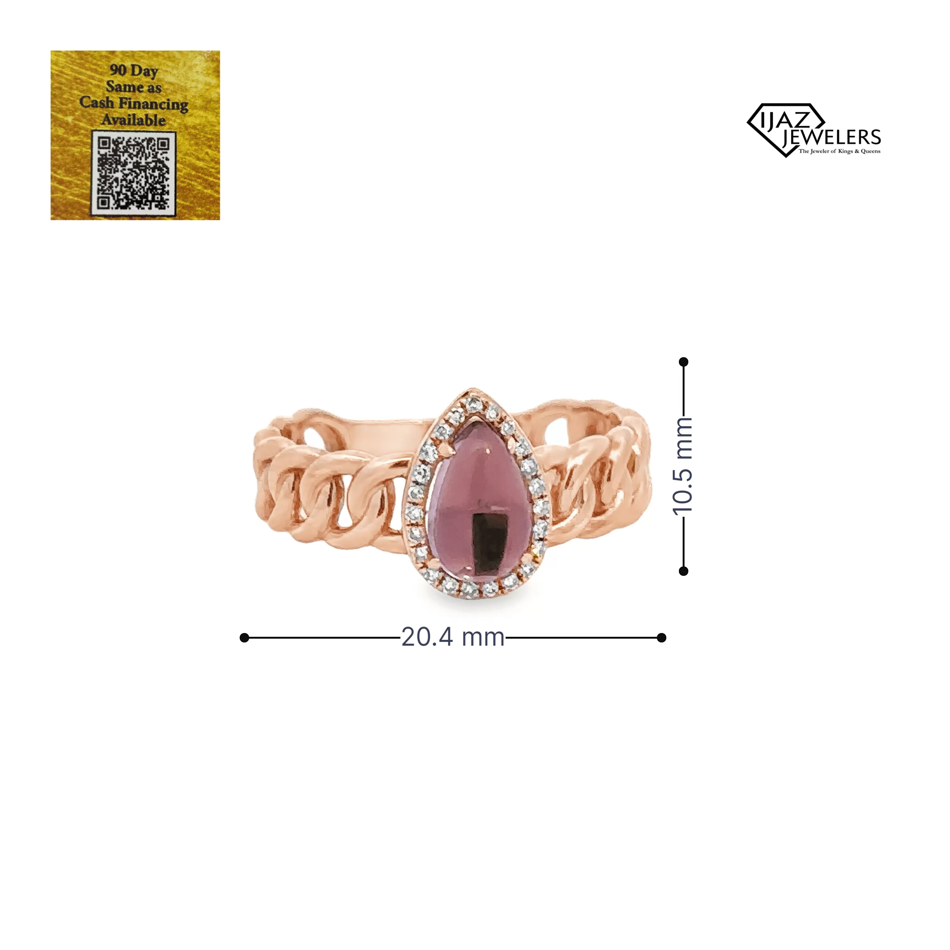 14K Rose Gold Diamond Amethyst Ring