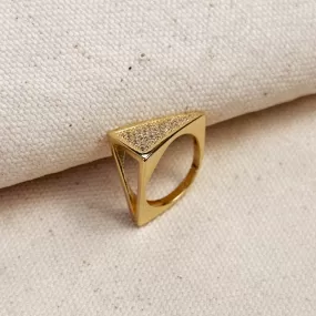 18k Gold Filled CZ Geometric Ring