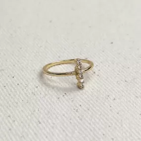 18k Gold Filled Mini Bar CZ Ring