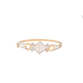 18K Rose Gold & CZ Bangle (12gm)