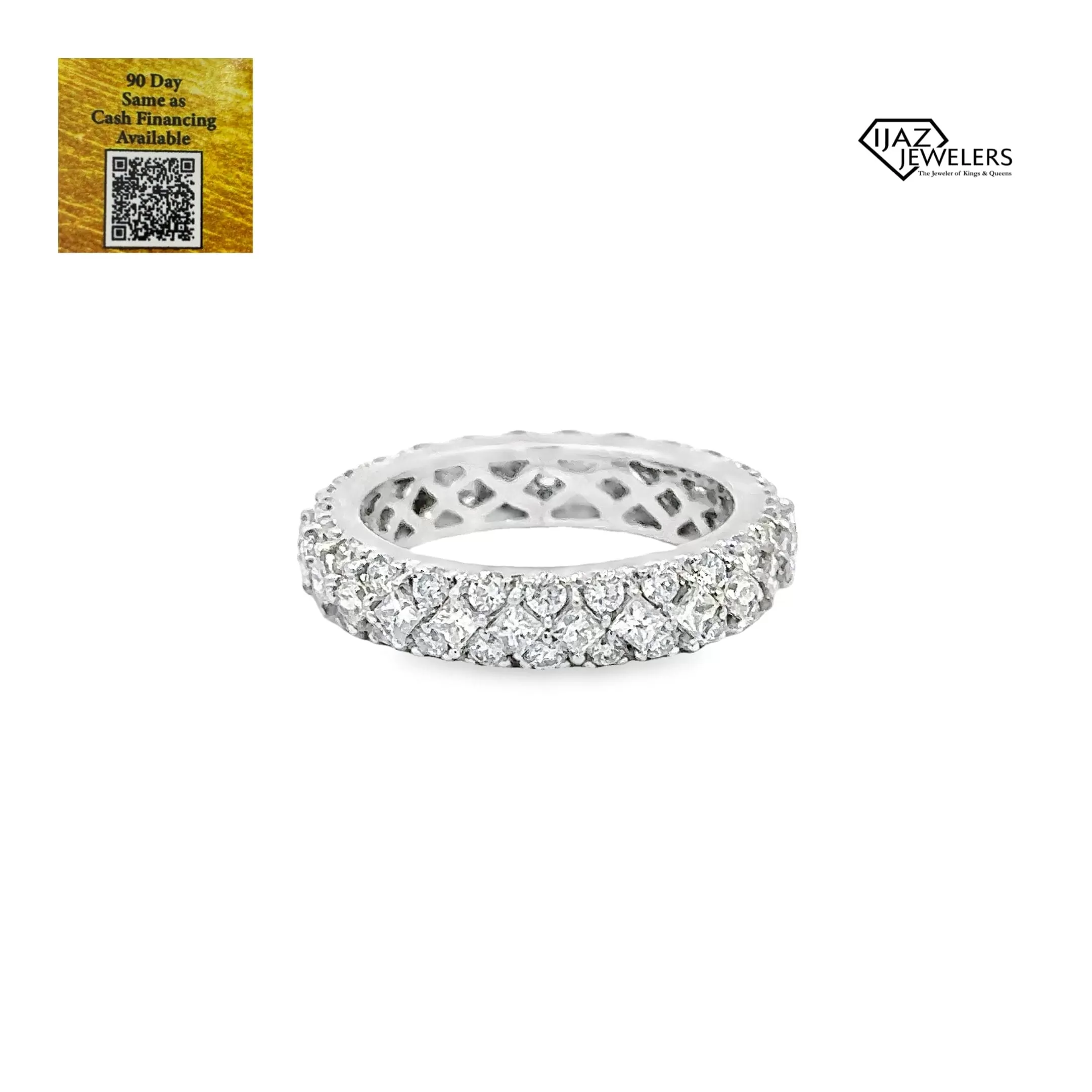 18K White Gold 2.50 CTW Diamond Infinity Band