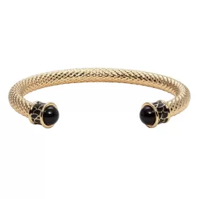 18K YELLOW GOLD PLATED SALAMANDER TORQUE BANGLE