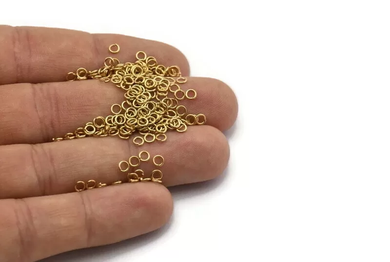 3mm Jump Ring - 1000 Raw Brass Jump Rings (3mm) A0395