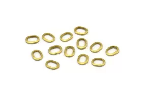 4.5mm Oval Jump Ring - 100 Raw Brass Oval Strong Jump Rings (4.5x6mm)  Brs 435 A0360