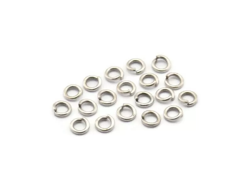 5mm Jump Ring, 250 Antique Silver Plated Brass Jump Rings (5x1mm) A0323 H0482