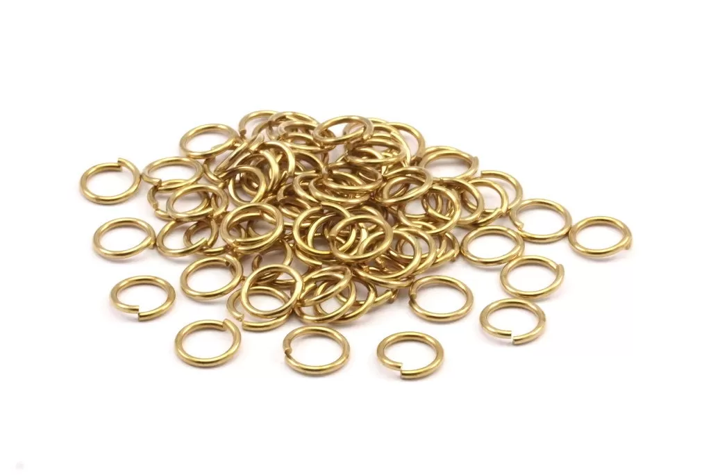 8 mm Jump Ring - 500 Raw Brass Jump Ring (8mm)  A0369