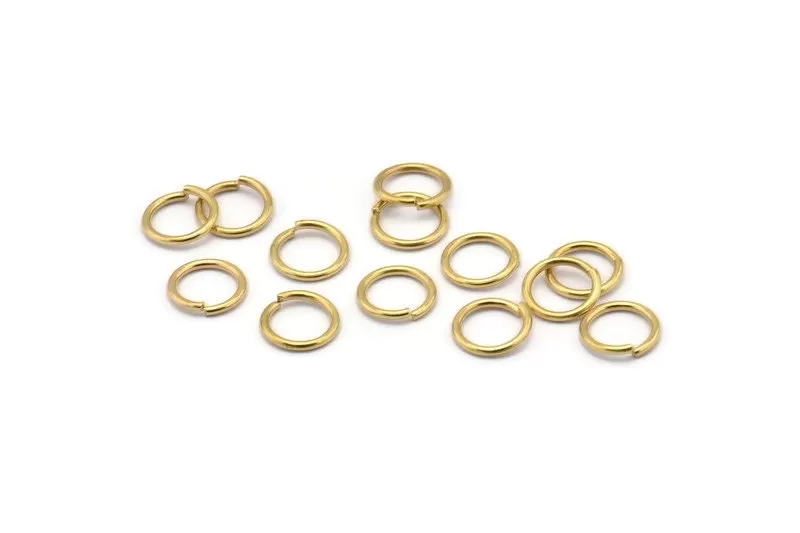 8 mm Jump Ring - 500 Raw Brass Jump Ring (8mm)  A0369