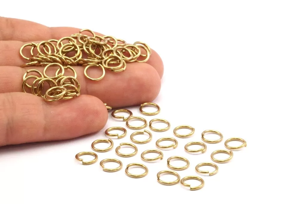 8 mm Jump Ring - 500 Raw Brass Jump Ring (8mm)  A0369