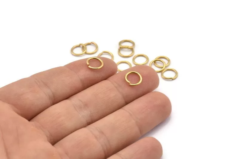 8 mm Jump Ring - 500 Raw Brass Jump Ring (8mm)  A0369