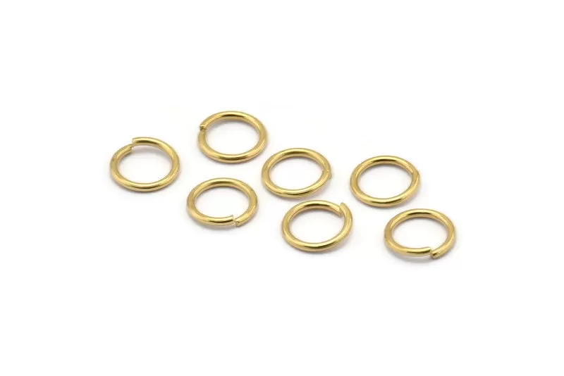 8 mm Jump Ring - 500 Raw Brass Jump Ring (8mm)  A0369