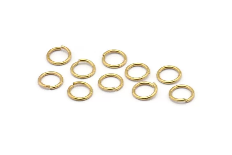 8 mm Jump Ring - 500 Raw Brass Jump Ring (8mm)  A0369