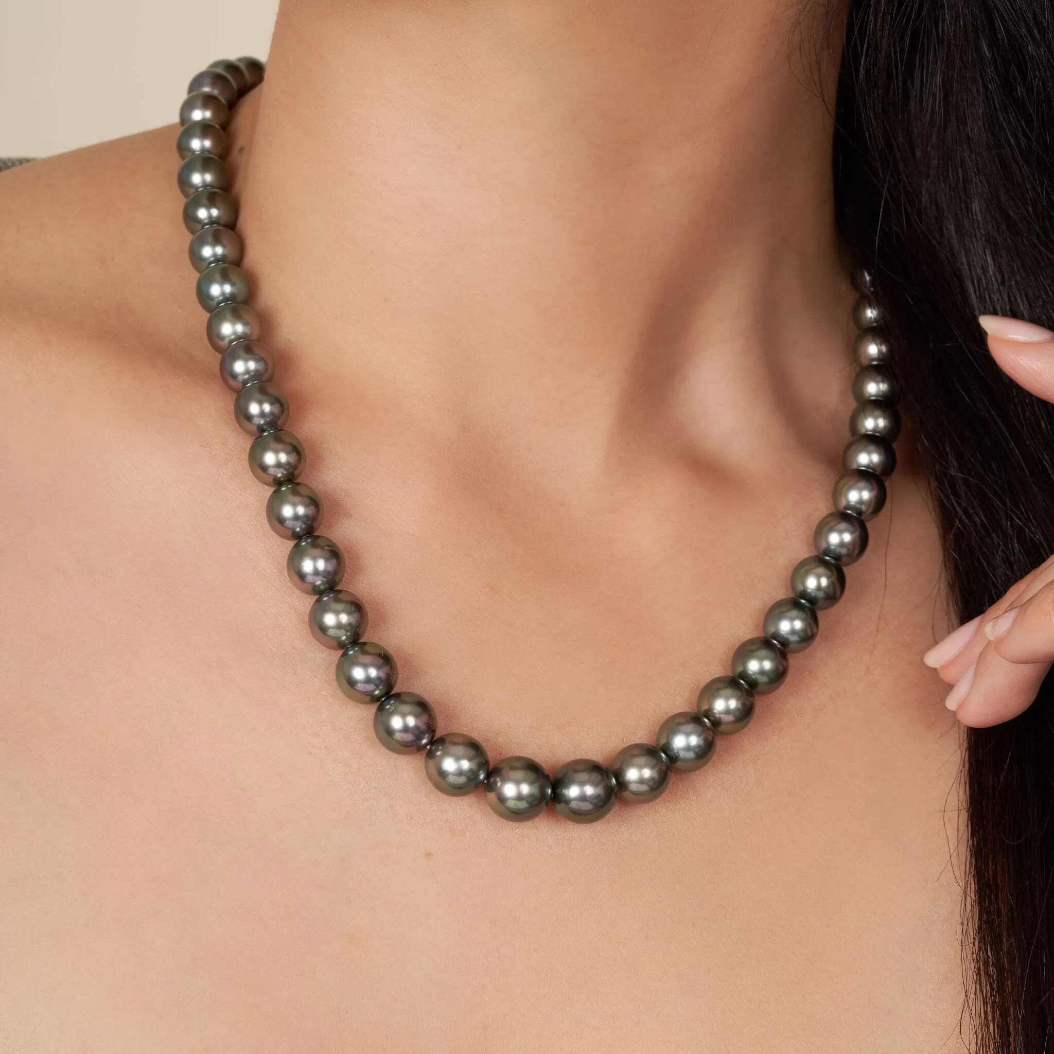 8.0-10.6 mm AA /AAA Tahitian Round Pearl Necklace