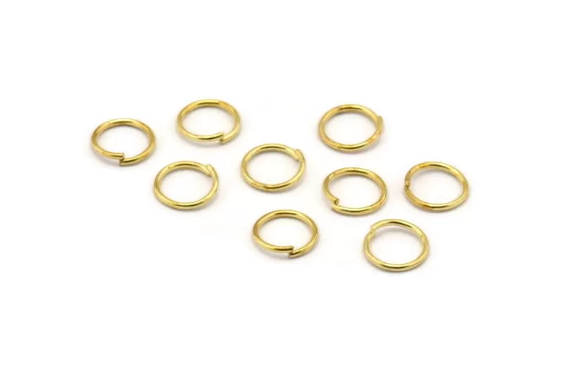 8mm Jump Ring - 100 Golden Brass Jump Rings (8x0.85mm) A0472