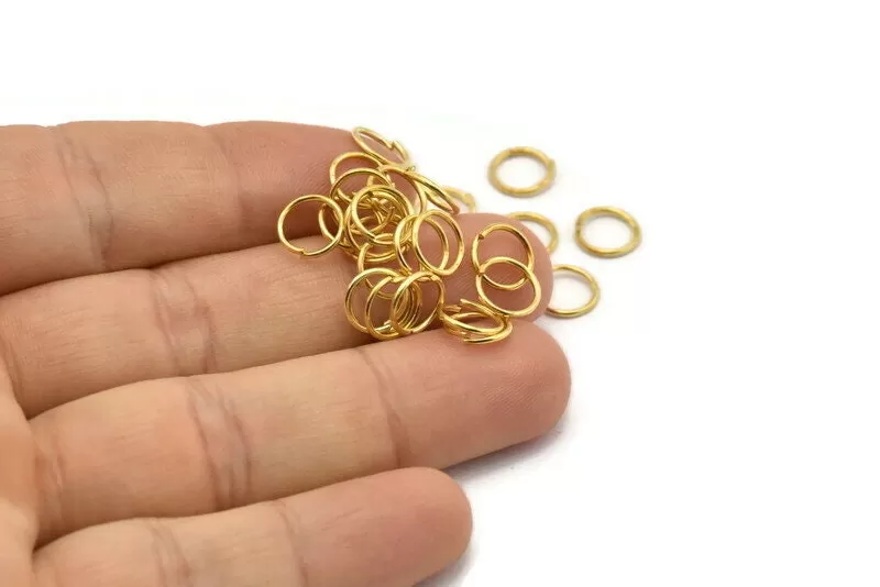 8mm Jump Ring - 100 Golden Brass Jump Rings (8x0.85mm) A0472