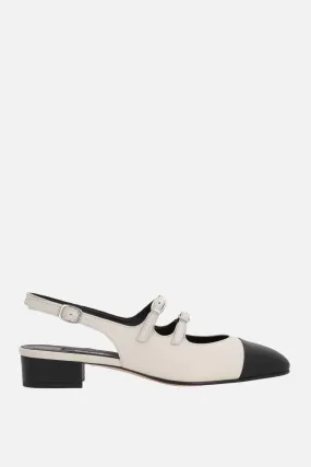 Abricot bicolor nappa mary-jane slingbacks