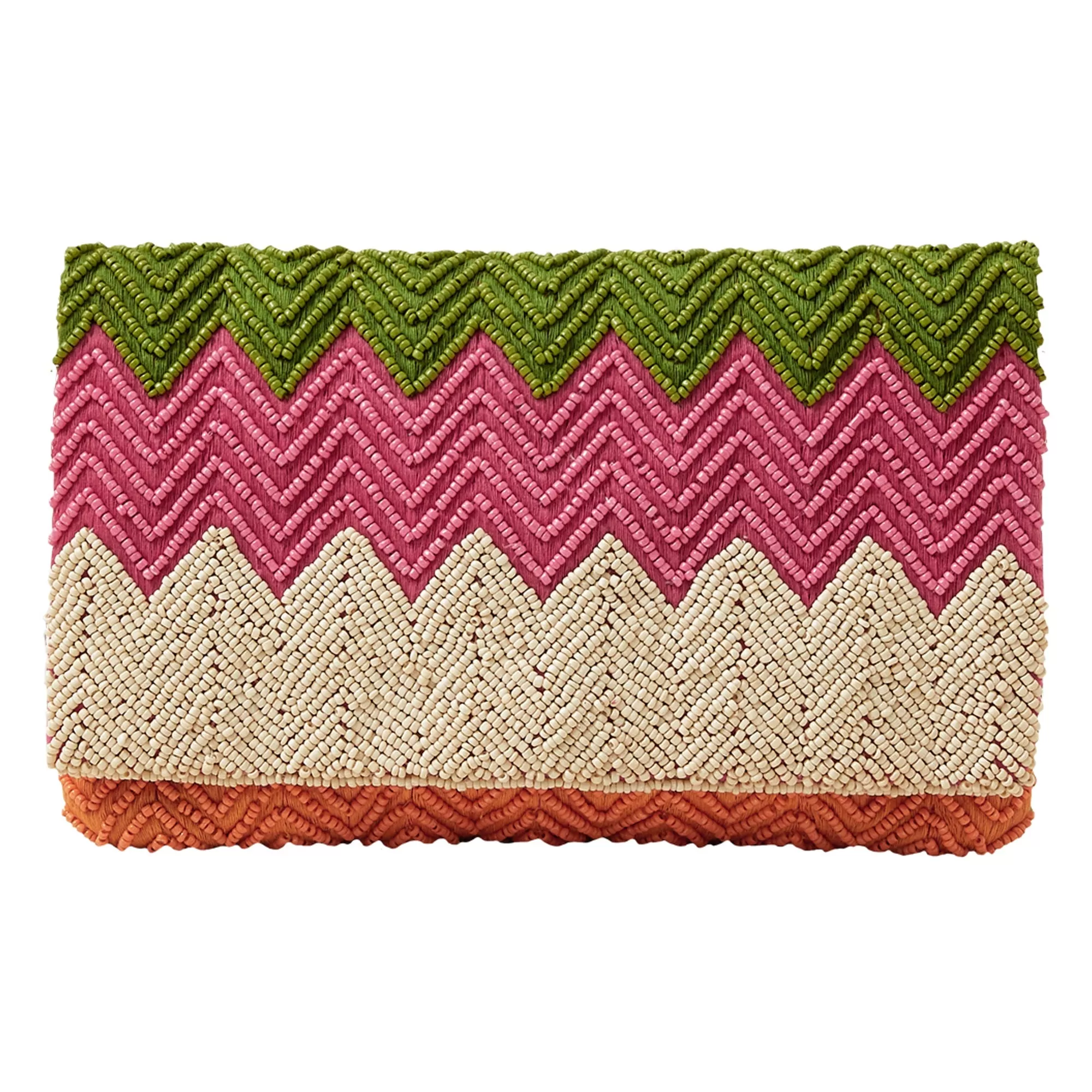 Accessorize London Women's Pink Zig Zag Clutch Bag