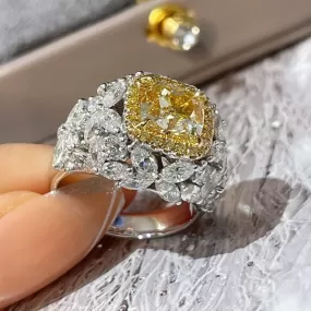 Adjustable Bling Yellow Stone Ring