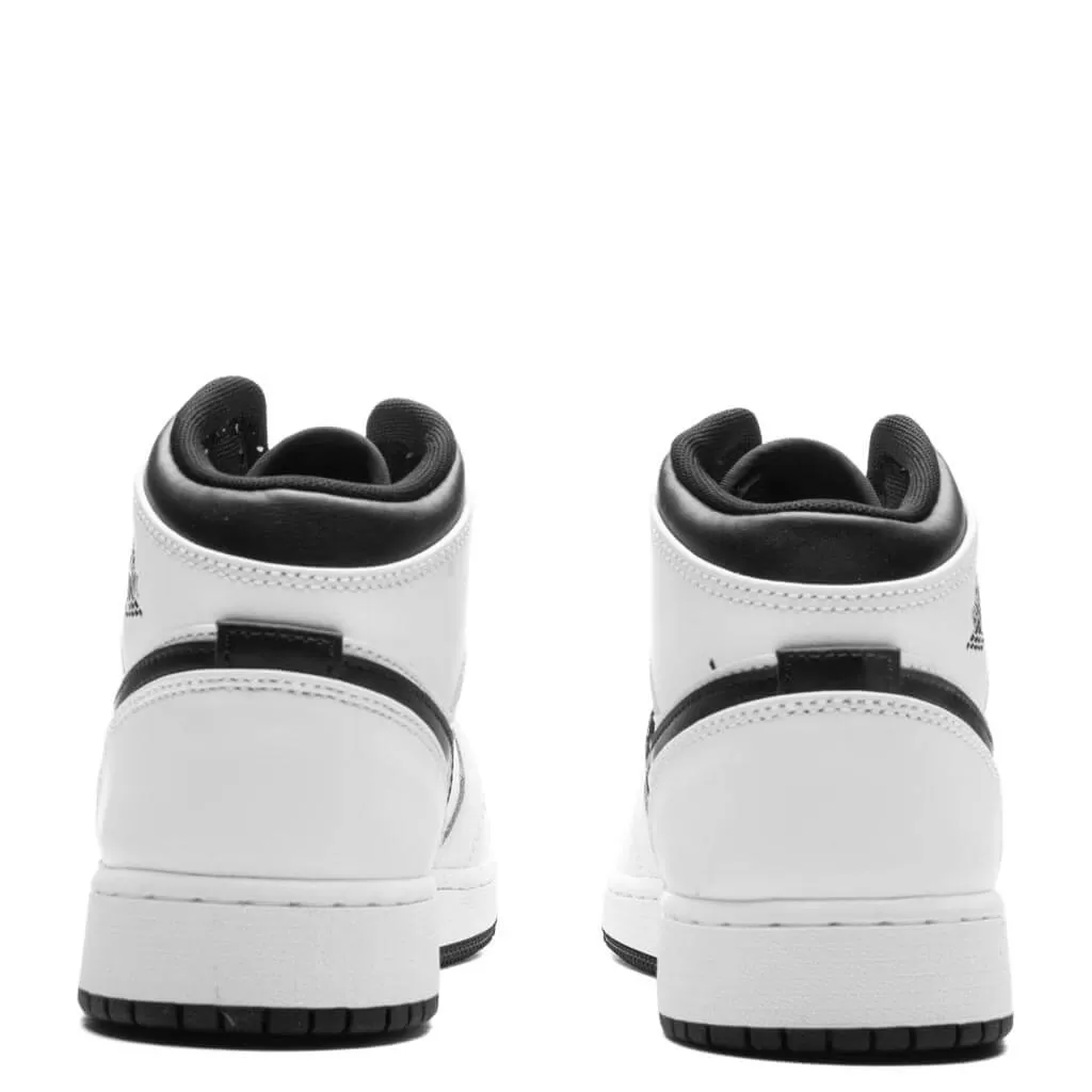 Air Jordan 1 Mid (GS) - White/Black