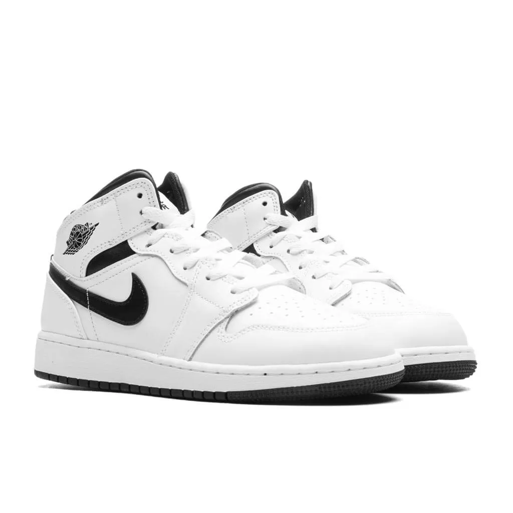 Air Jordan 1 Mid (GS) - White/Black