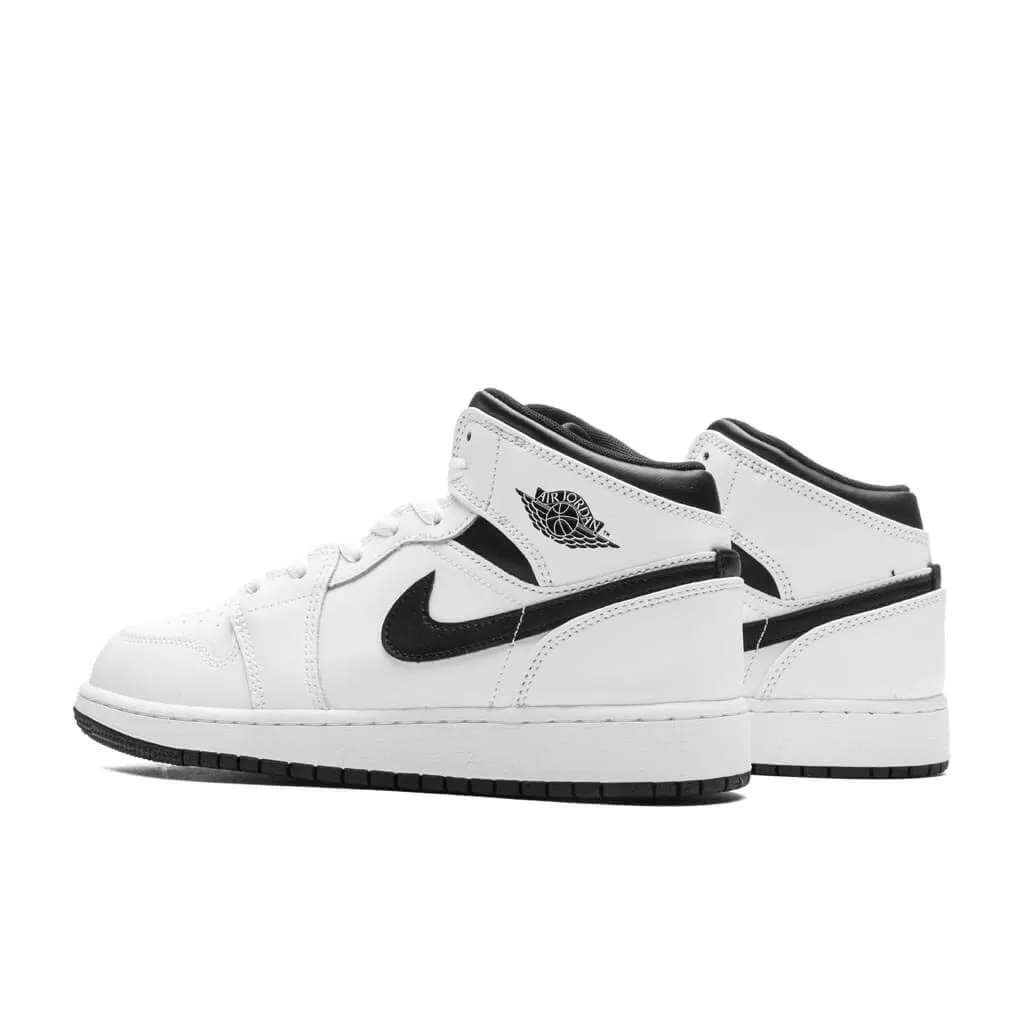 Air Jordan 1 Mid (GS) - White/Black