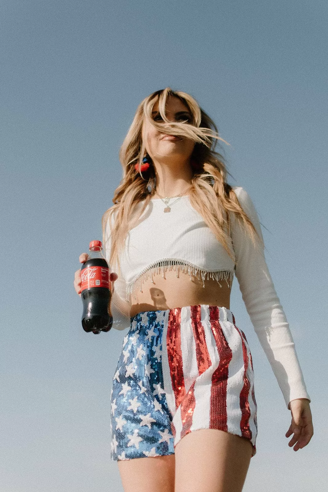 American Flag Sequin Shorts