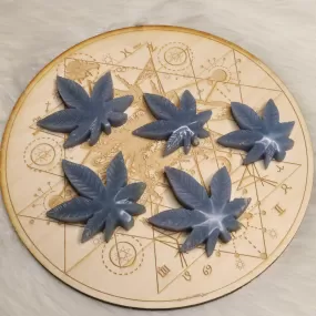 Angelite 420 Leaf Carvings ~ Earthy and Uplifitng Vibes