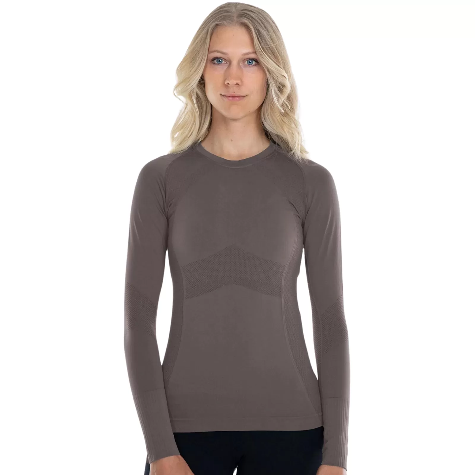 Anique Long Sleeve Crew Shirt in Fossil - Women's XS (0-2)