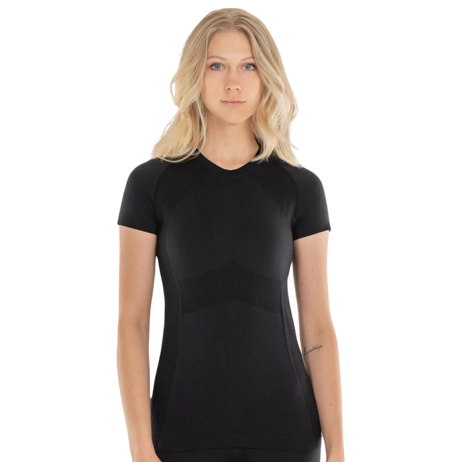 Anique Short Sleeve Crew Shirt in Black Swan - Women's XL (US 12)