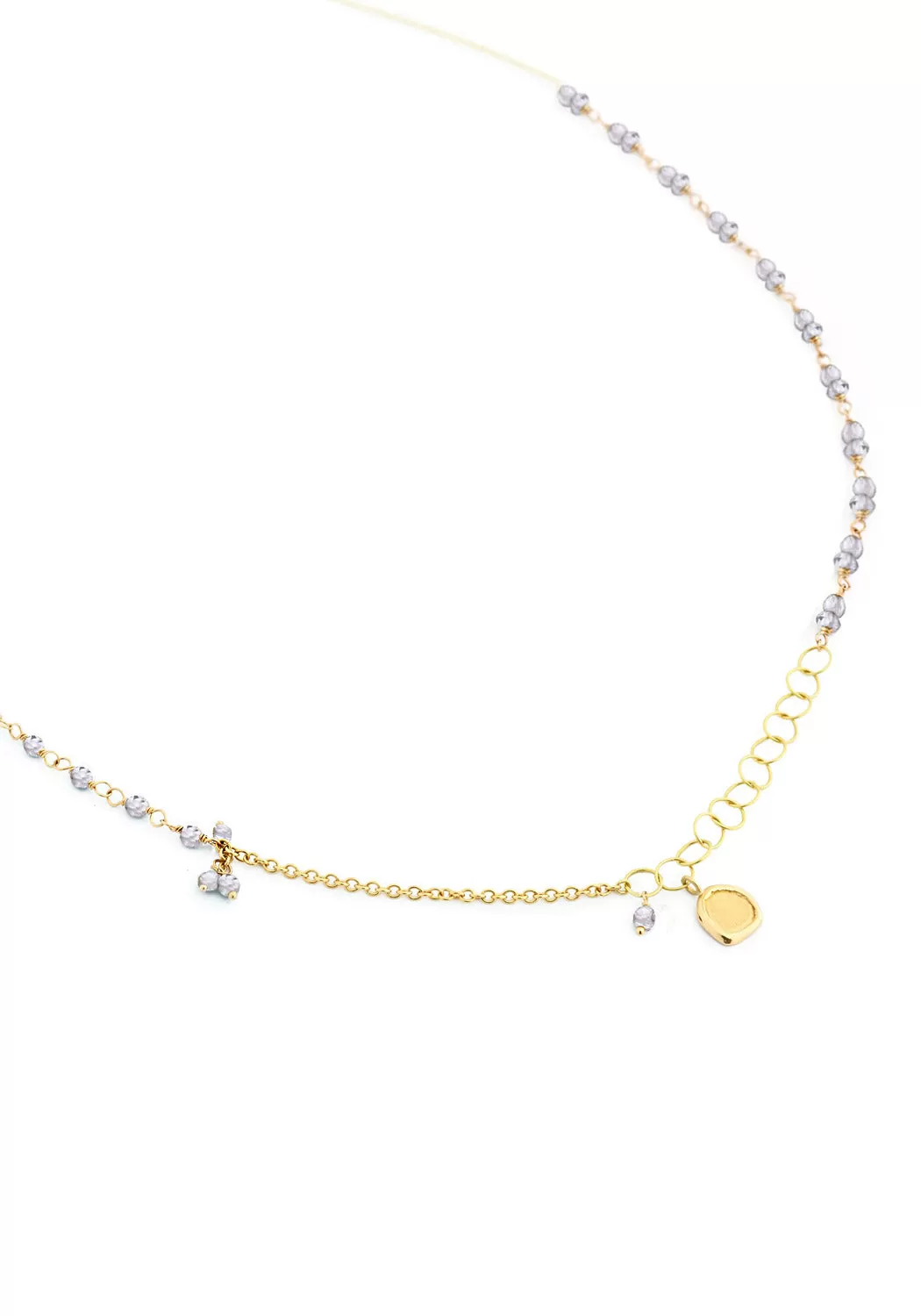 Anne Sportun Gold Tied Iolite Bead Chain Necklace | 17"