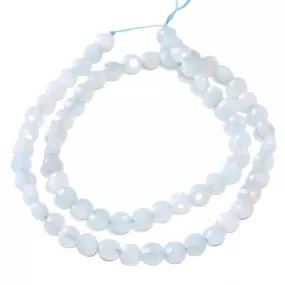 Aquamarine 6mm Faceted Faceted Coin 15-16 Inch