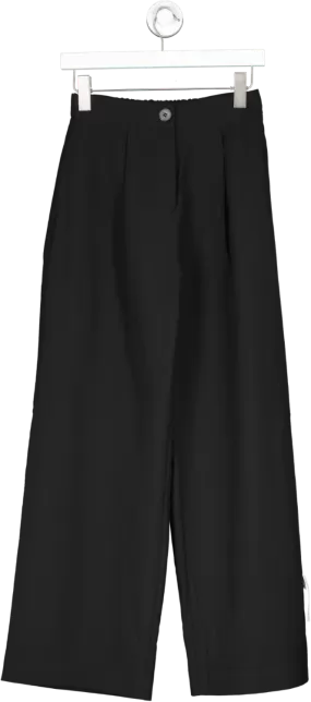 ASOS Black Wide Leg Pleated Trousers UK 8