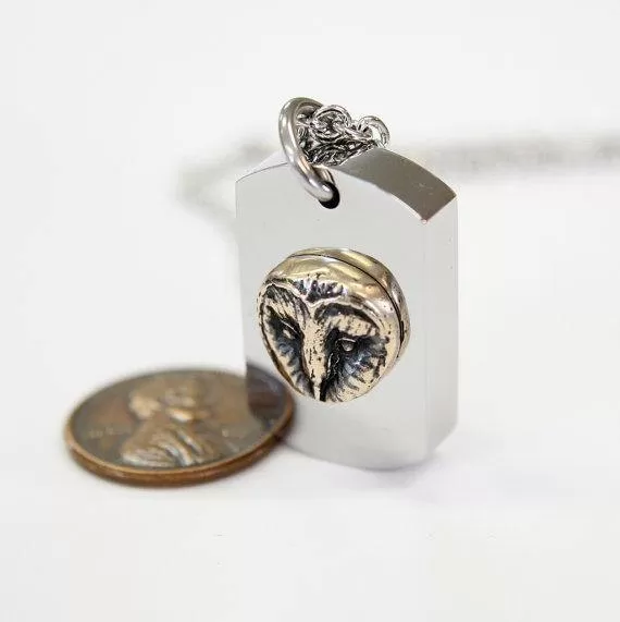 Barn Owl Necklace Cremation Urn Pendant