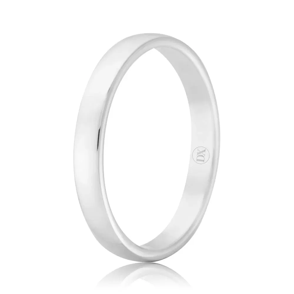 Barrel 2mm - 18ct White Gold