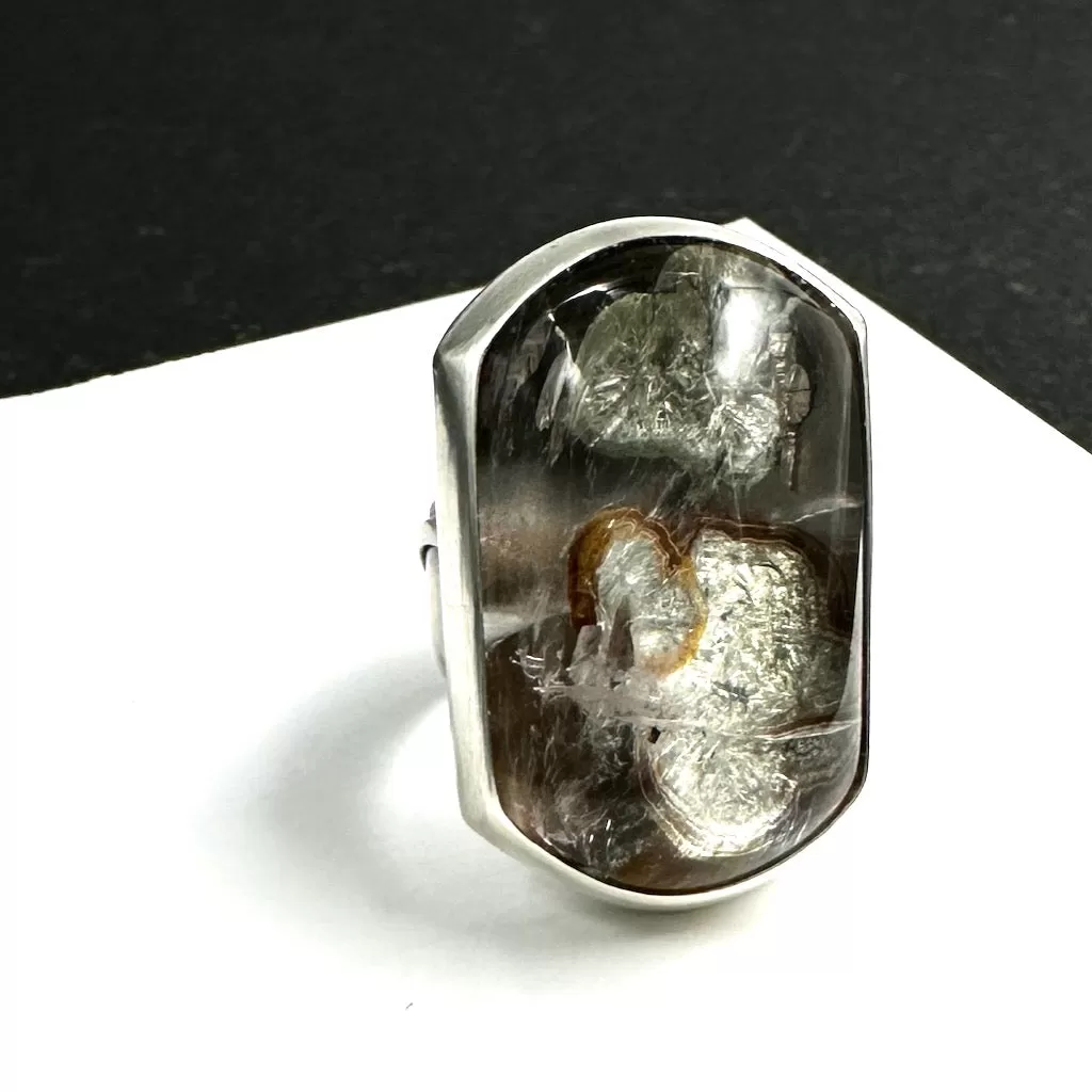 Beautiful Inclusions Ring, Quartz with Marcasite