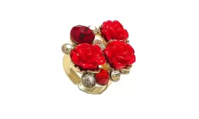 Blooming Enamel Flowers Ring For Women