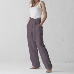 Boho Wide Leg Pants - Auburn