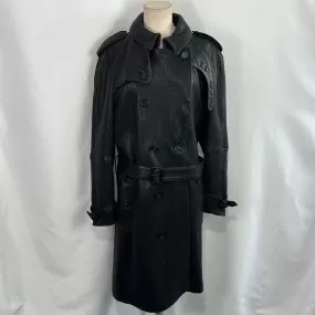 Burberry MensLeather Long Trench Coat