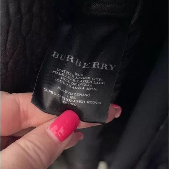 Burberry MensLeather Long Trench Coat