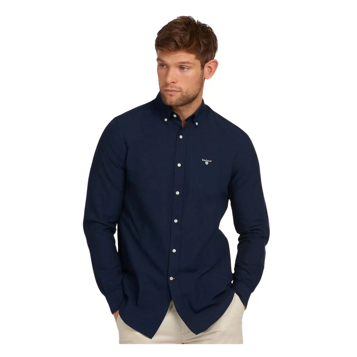 Camicia Uomo Barbour Oxford 3 Tailored Blu