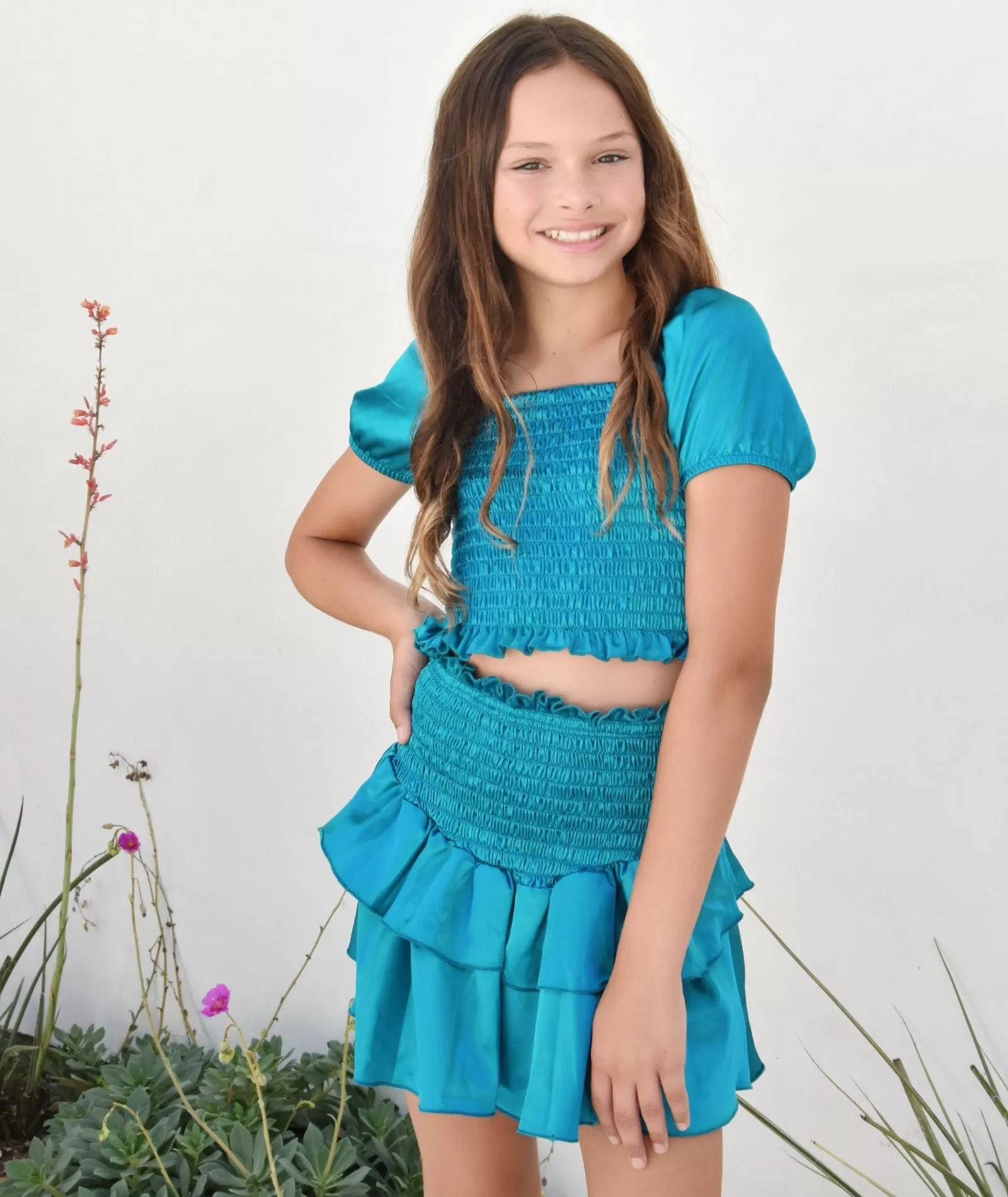 Cheryl Creations Girls Amber Smock Top